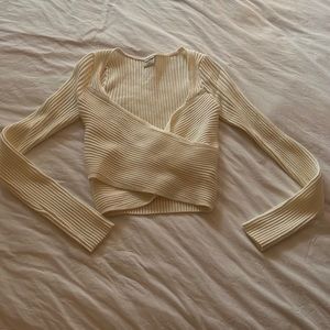 Unworn Cream Abercrombie Wrap Sweater